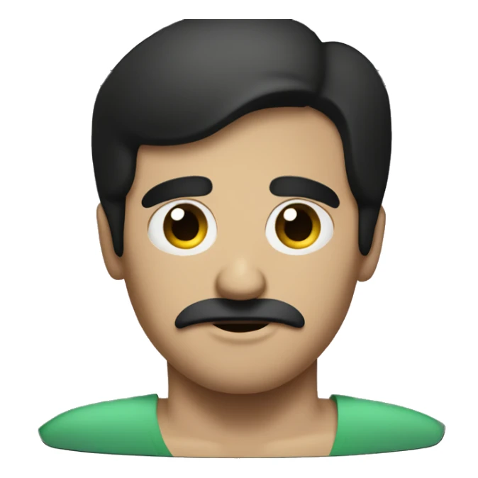 dark hair dark eye man with short mustache watching tv  sticker