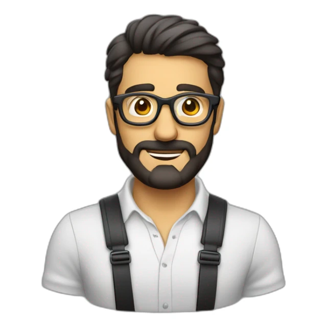 Hombre calvo nariz grande y gafas sticker