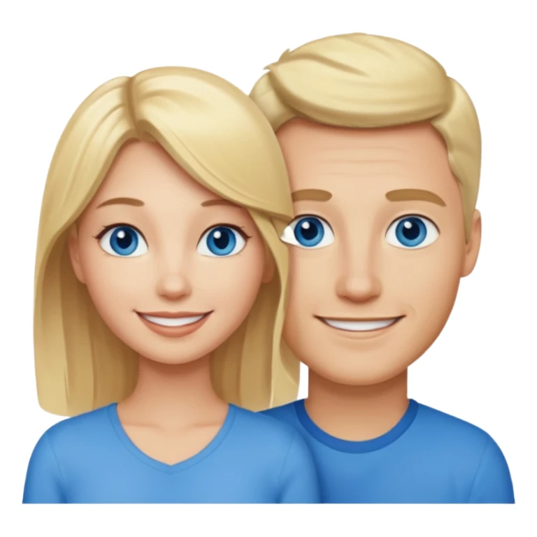 Blonde wife and blonde husband. Both Blue eyes sticker
