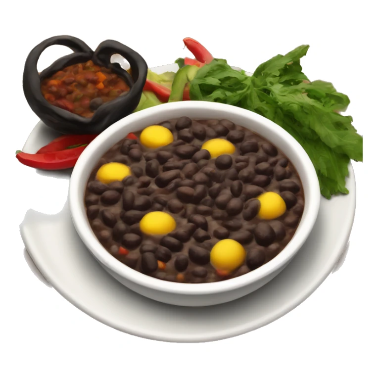 Brazilian black bean stew on a plate sticker