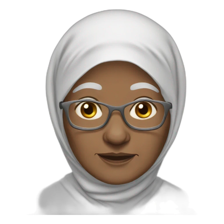 very old woman white hijab sticker