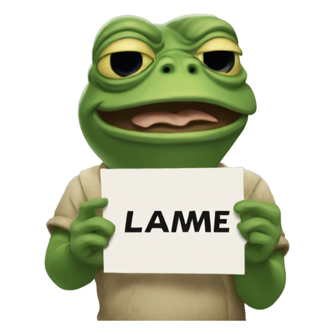pepe holding a sign that says blame king sticker