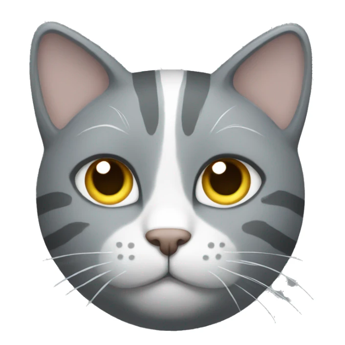 Grey cat with white stripes  sticker