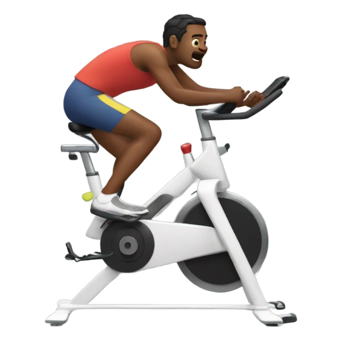 Someone being very awkward on a spin bike sticker