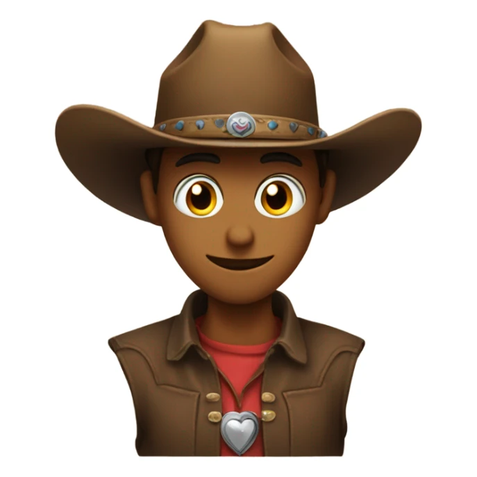 Heart eyes with a cowboy hat sticker
