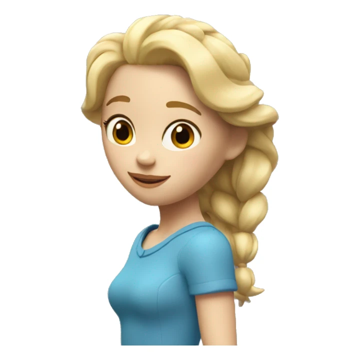 blonde girl 3D Pixar style sticker