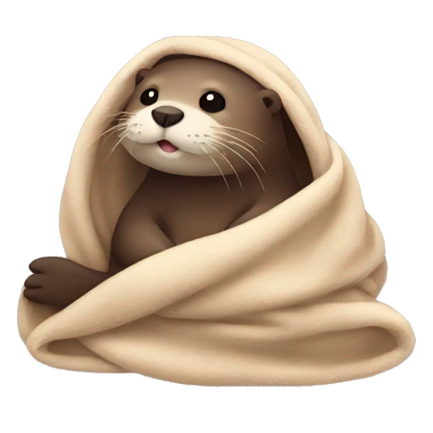 otter cozy in blanket sticker