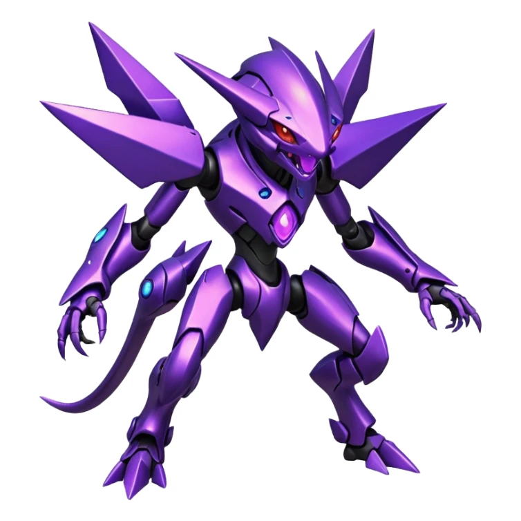 Futuristic shiny handsome badass amazing epic legendary modern Miraidon-Genesect-Sableye-fusion, full body sticker