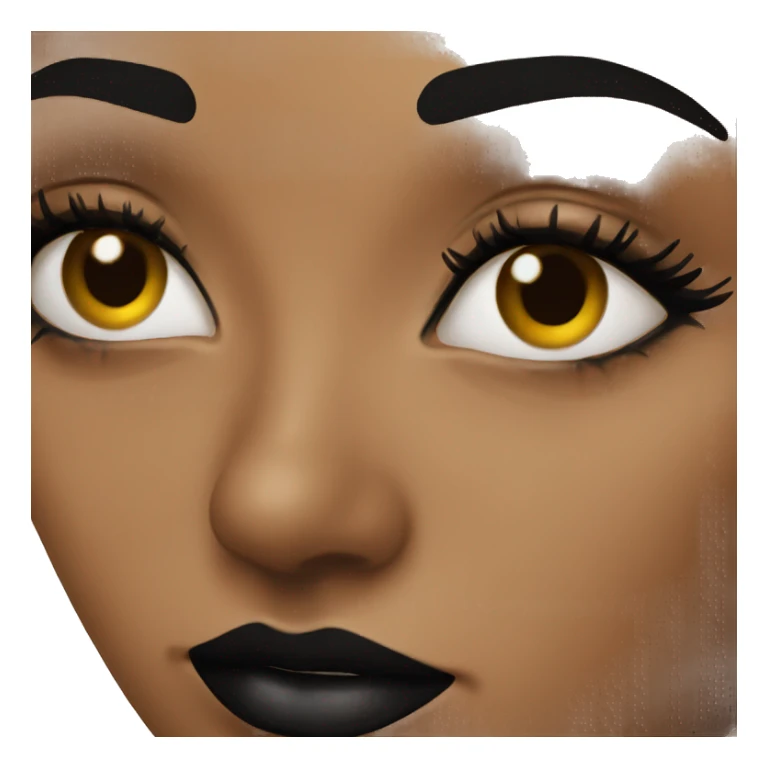 A woman wearing black lip gloss. sticker