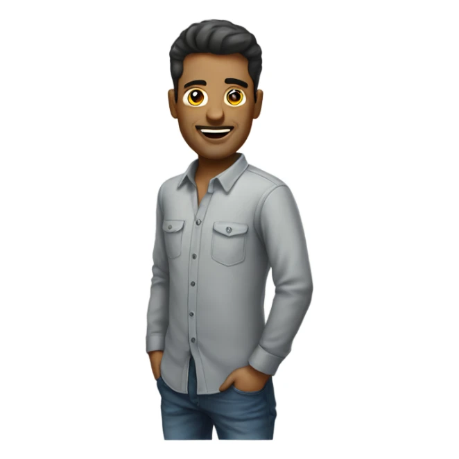 funny male portrait with shirt sticker