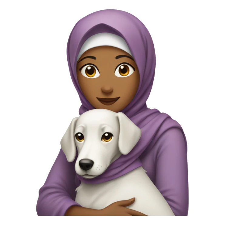 pretty woman with hijab hugging a dog sticker