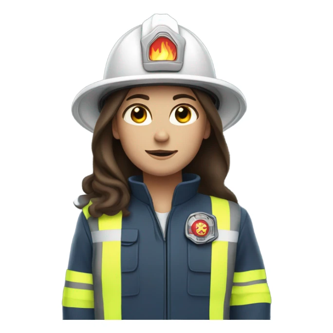 Brunette with long hair and blue eyes fire woman  sticker