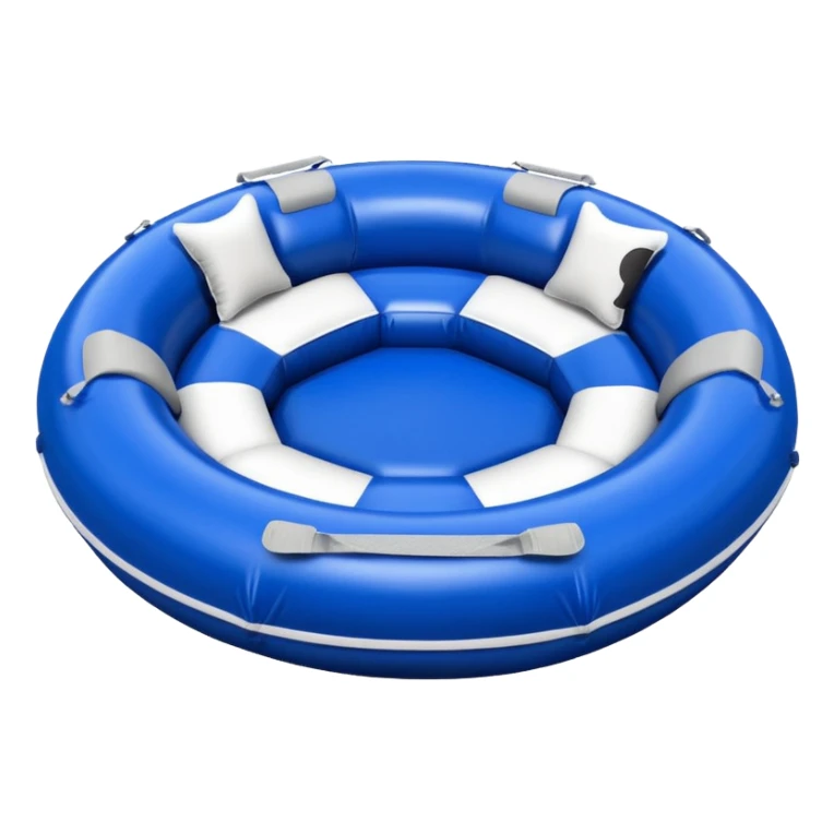 round inflatable boat with several seats around the perimeter sticker