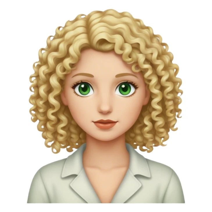 Curly haired blonde, dark green eyes  sticker