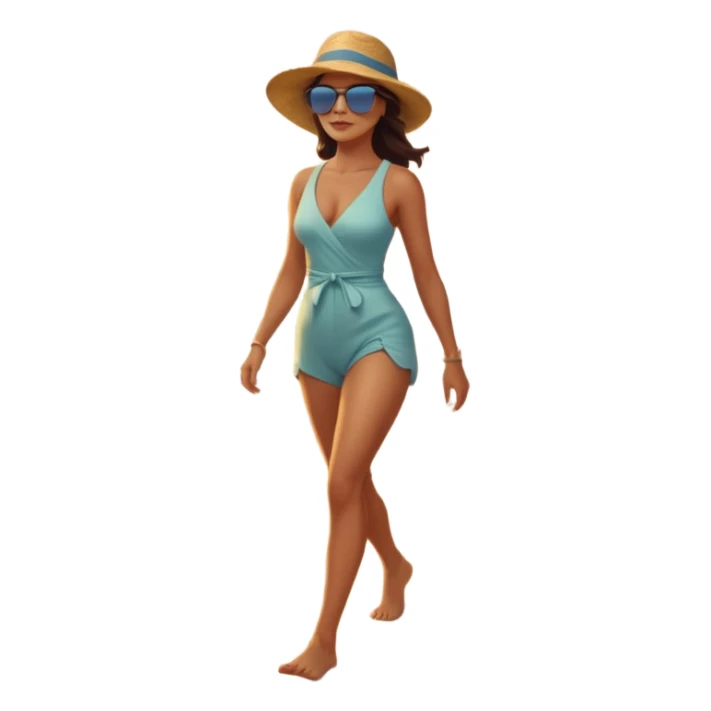 A strong woman walking alone on a serene beach at sunrise, waves touching her feet, feeling empowered and peaceful, cinematic lighting, inspirational mood, ultra-detailed, 8k” sticker