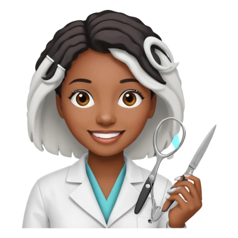 Black women beautician sticker