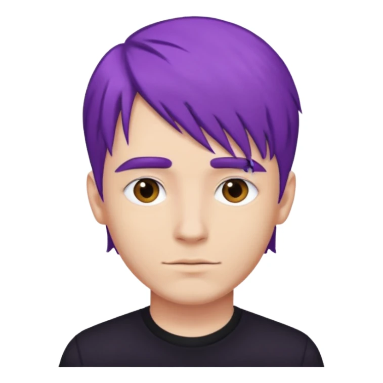 man with purple hair and black shirt sticker