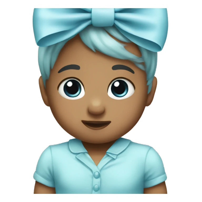 Baby blue bow sticker