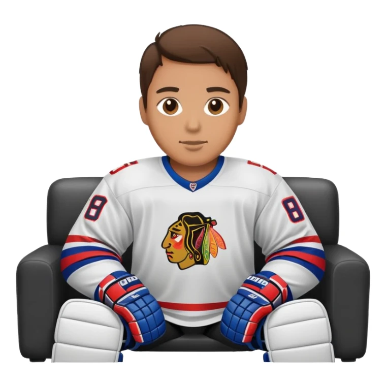 Hockey goalie on couch sticker