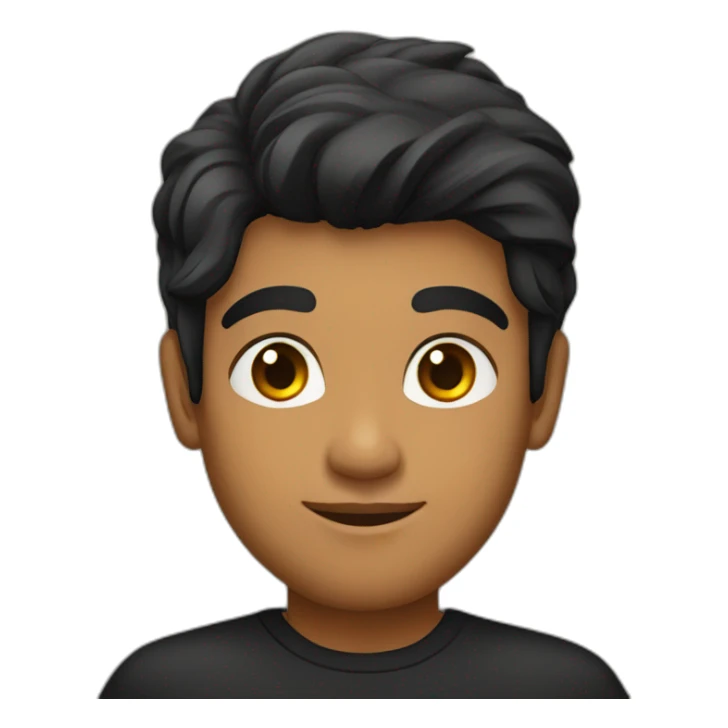 handsome sri lankan guy in black shirt with black hair sticker