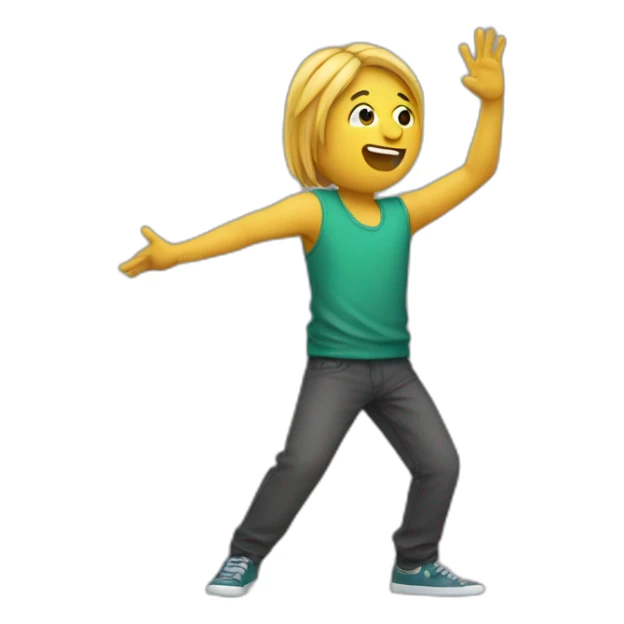 Une personne qui fait un dab sticker