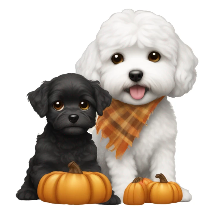 Black girl with a white maltipoo wishing a happy Thanksgiving  sticker