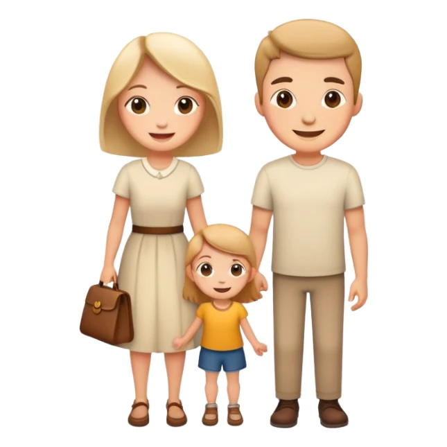 Family with son and daughter  sticker