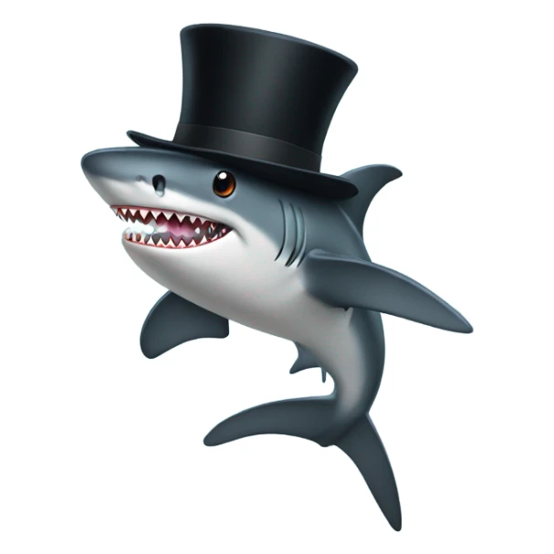 Shark with a top hat sticker