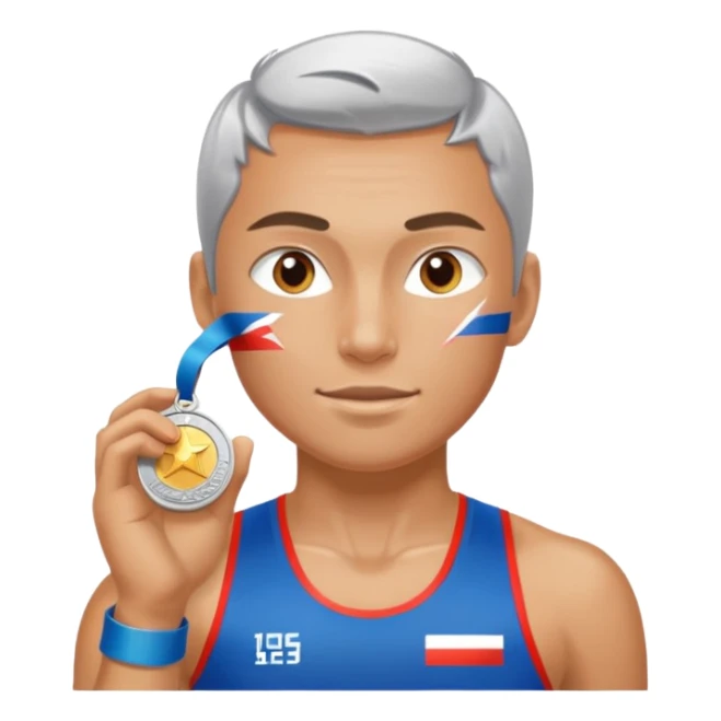 russia sport silver medal sticker