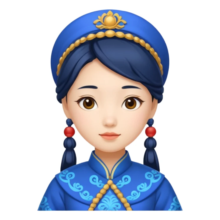 chinese girl in blue traditional costume sticker