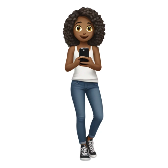 Girl taking a selfie full body sticker