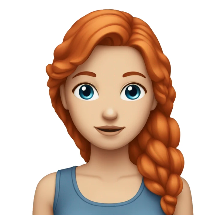white-girl-red-hair-blue-eyes-pointing-to-temple-to-her-right sticker