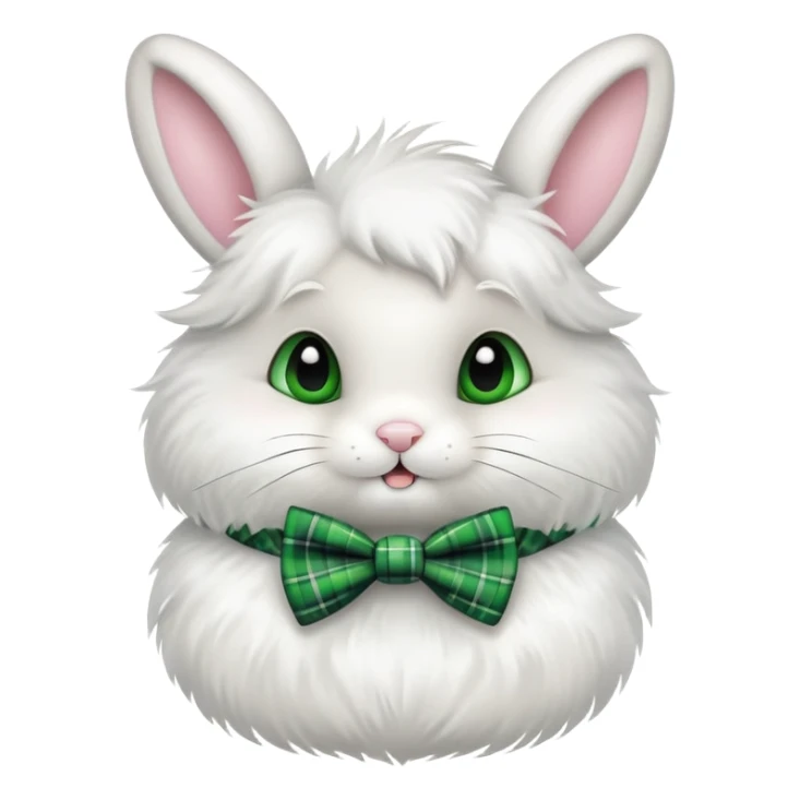 cute Easter bunny with a green plaid bow tie sticker