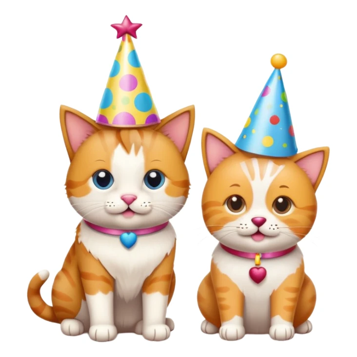 two cats celebrating their dog's birthday sticker