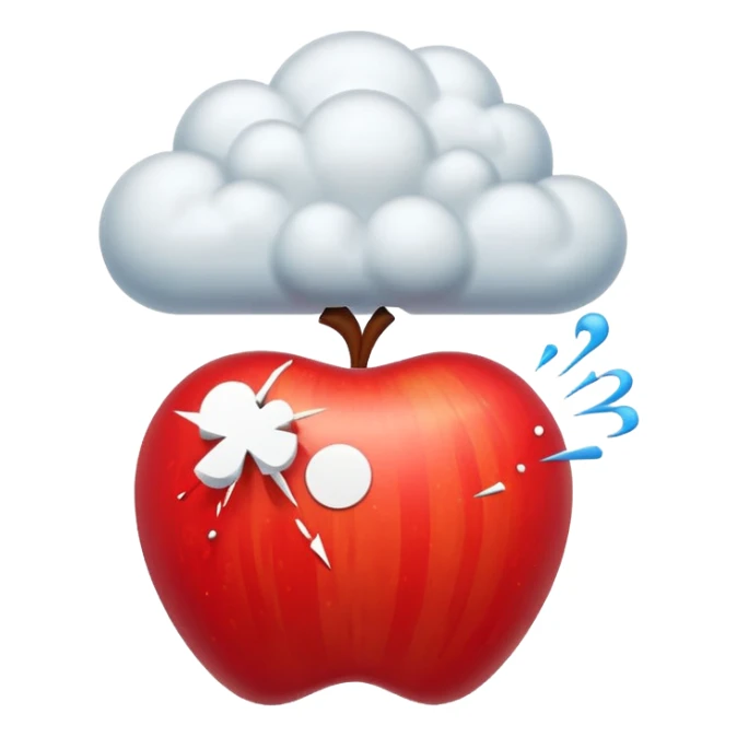 Create a 3D Apple-style emoji of a stylized explosion icon — abstract burst lines and a small cloud puff — combined with a circular red prohibition sign (slash). Keep it minimal, glossy, smooth, and friendly in Apple emoji style on a white background.

 sticker
