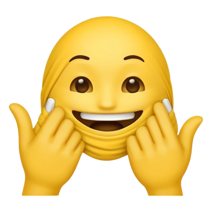 Emoji face covering mouth with hand sticker