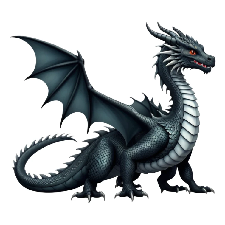 Beautiful detailed dragon in black tone sticker
