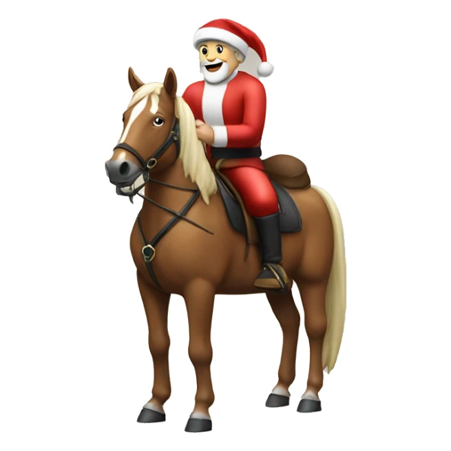 Will Ferrall riding a horse wearing a Santa hat sticker
