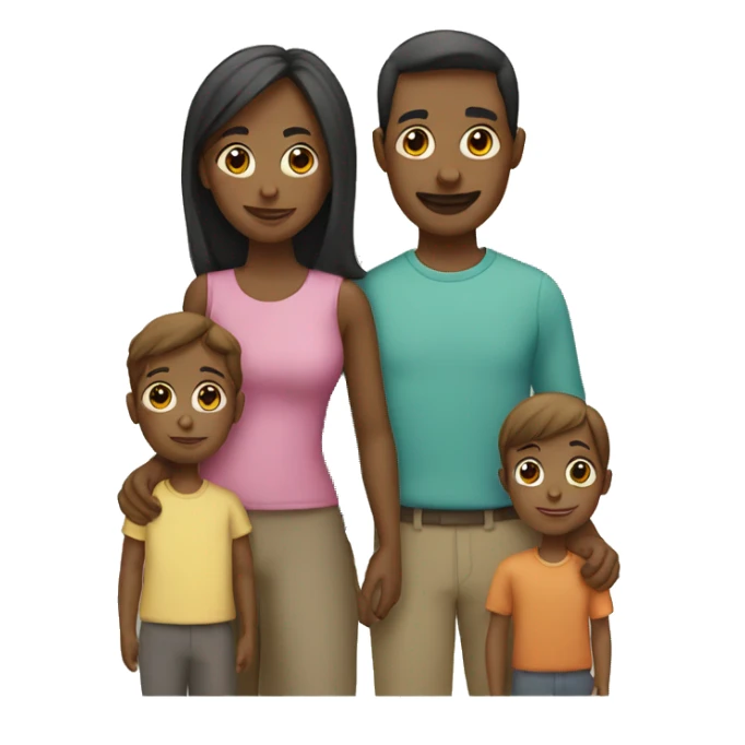 Family of 4 kids at 2 parents sticker