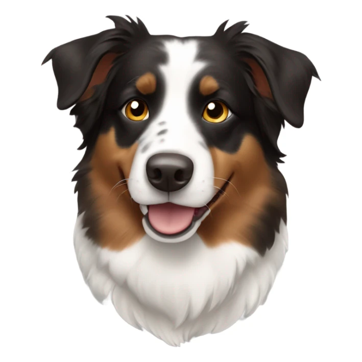 black brown and white australian shepherd dog sticker