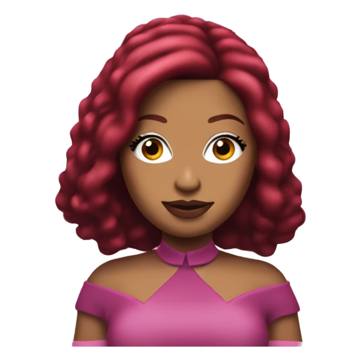 Nicki Minaj with dark red hair standing sticker