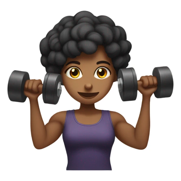 Girl doing bicep curls with dumbbells  sticker
