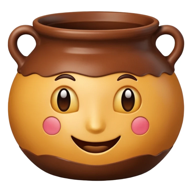 top view of a classic ceramic pot, emoji style sticker