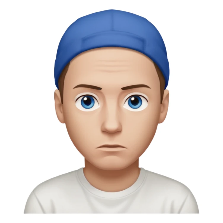 Eminem with blue eyes, brown hair sticker