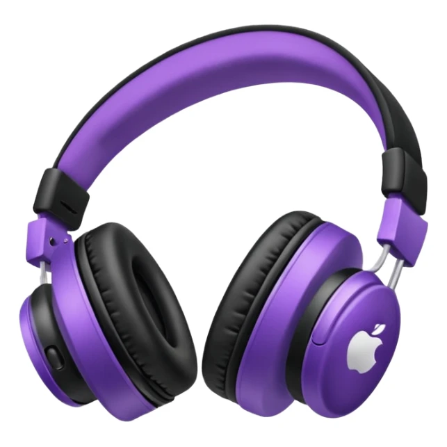 apple air max headphoness with bow on the right side black and purple  sticker
