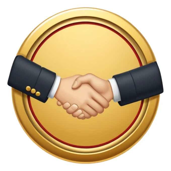 circular achievement style badge border for brand loyalist featuring a handshake and classy border  sticker