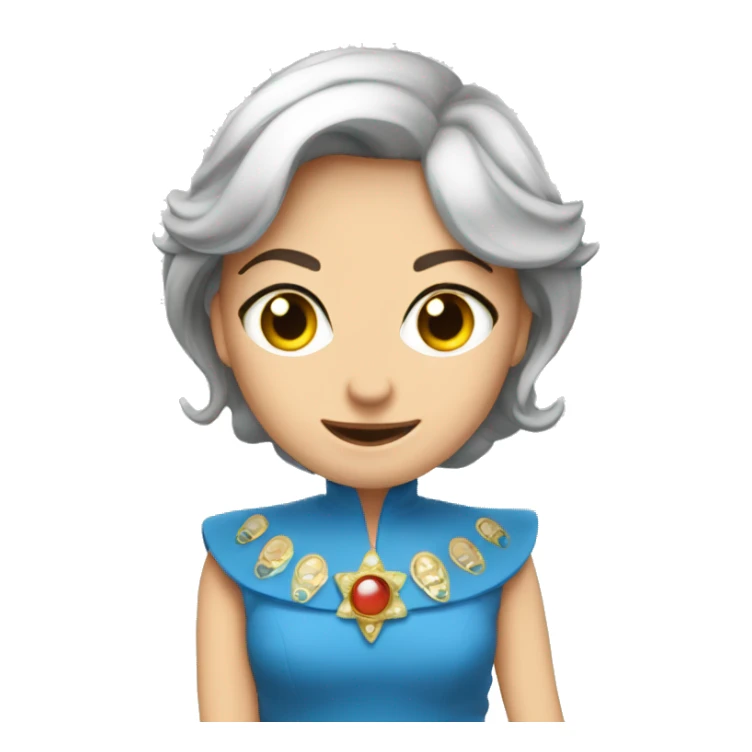 Regina bionda con occhi azuri e corona sticker