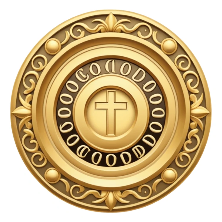 The name of God is repeated in a circle.  sticker