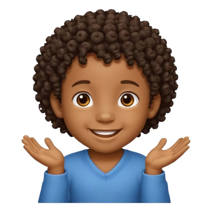 black baby boy with curly hair sticker