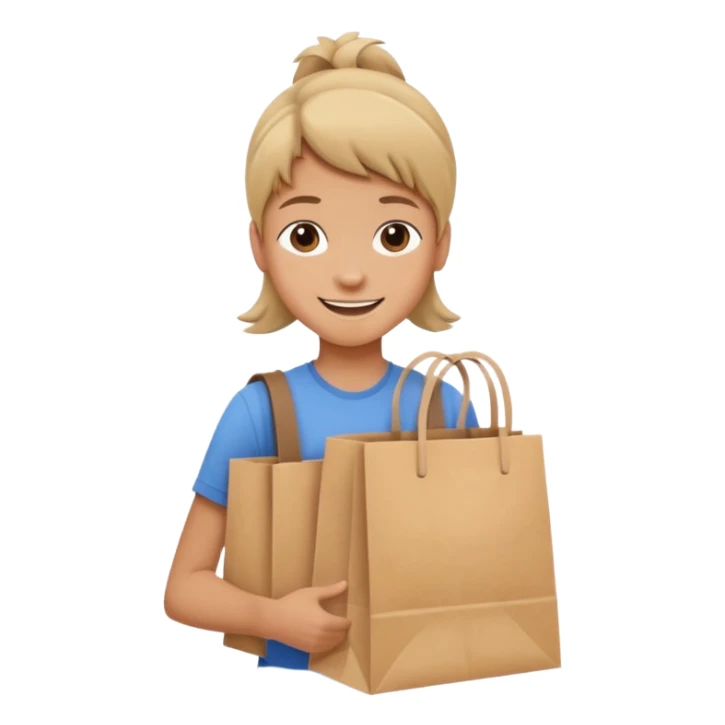Teen carrying paper bags














 sticker